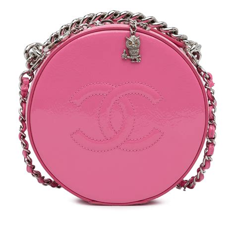 Chanel Round as Earth Crossbody Bag Patent Pink 30590952